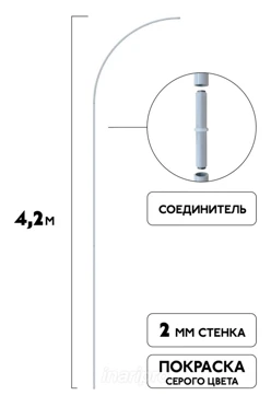 Купить флагшток Пaрус 4,2 м