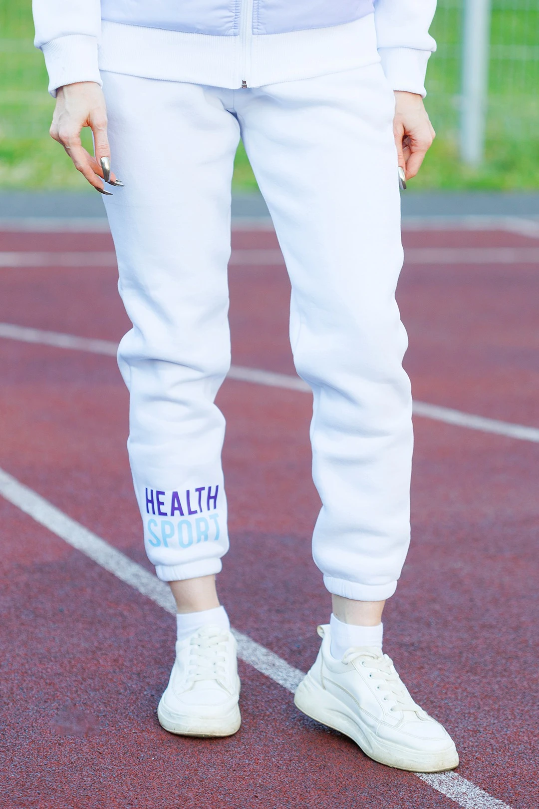 Спортивный костюм Кроссфит из футера унисекс, с частичной запечаткой белый#2 Спортивный костюм Кроссфит из футера унисекс, с частичной запечаткой белый#2