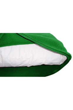 Купить наволочку из флиса 30*30 см, однотонную зелёную