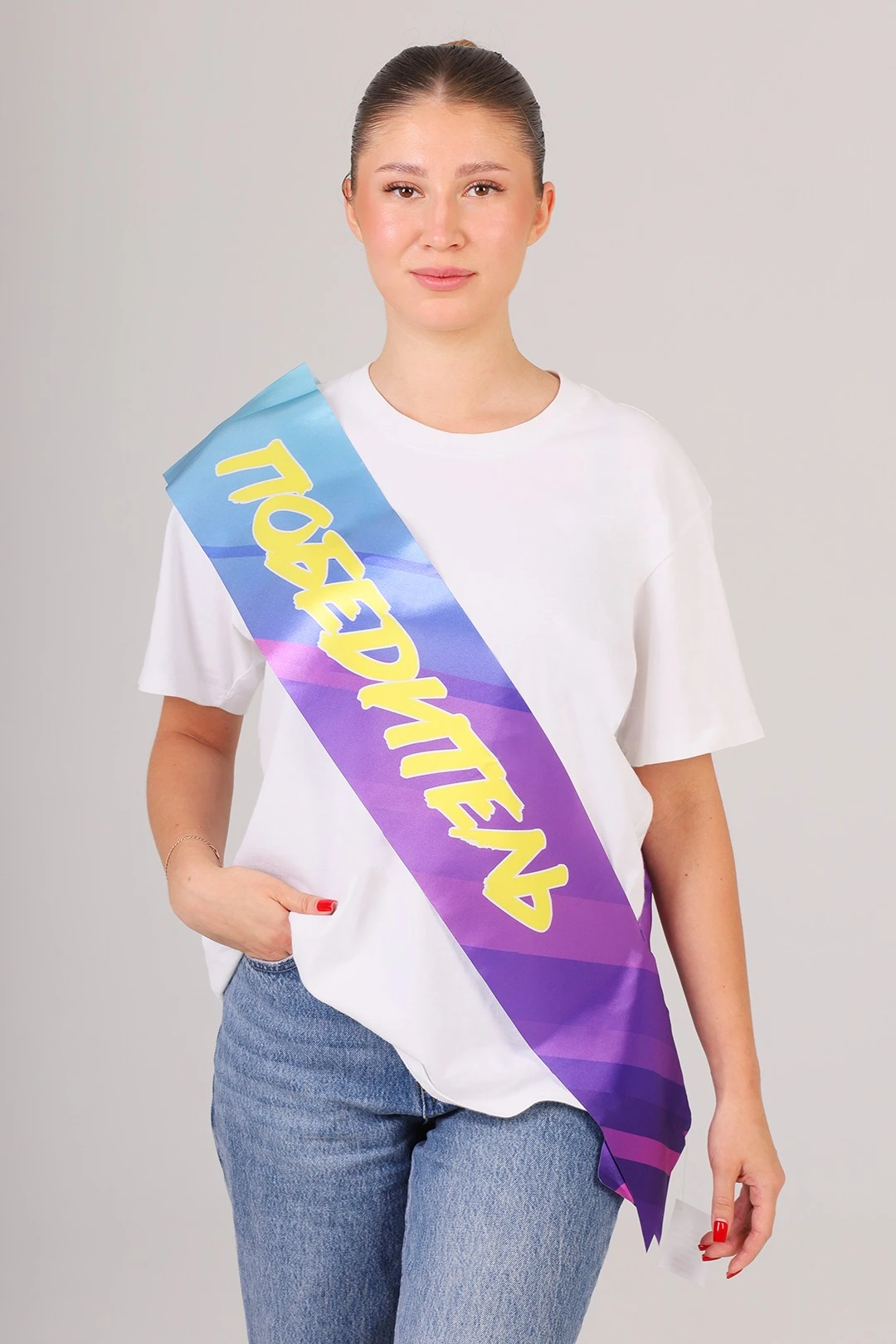 Лента нагрудная атлас 15x200 см, полноцветная печать#6