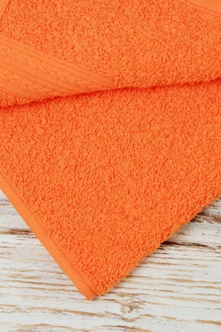Полотенце махровое 40х70 см (Ituma), однотонное оранжевое#4