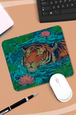 Купить коврик для мыши прямоугольный c принтом "Tiger" Купить коврик для мыши прямоугольный c принтом "Tiger"