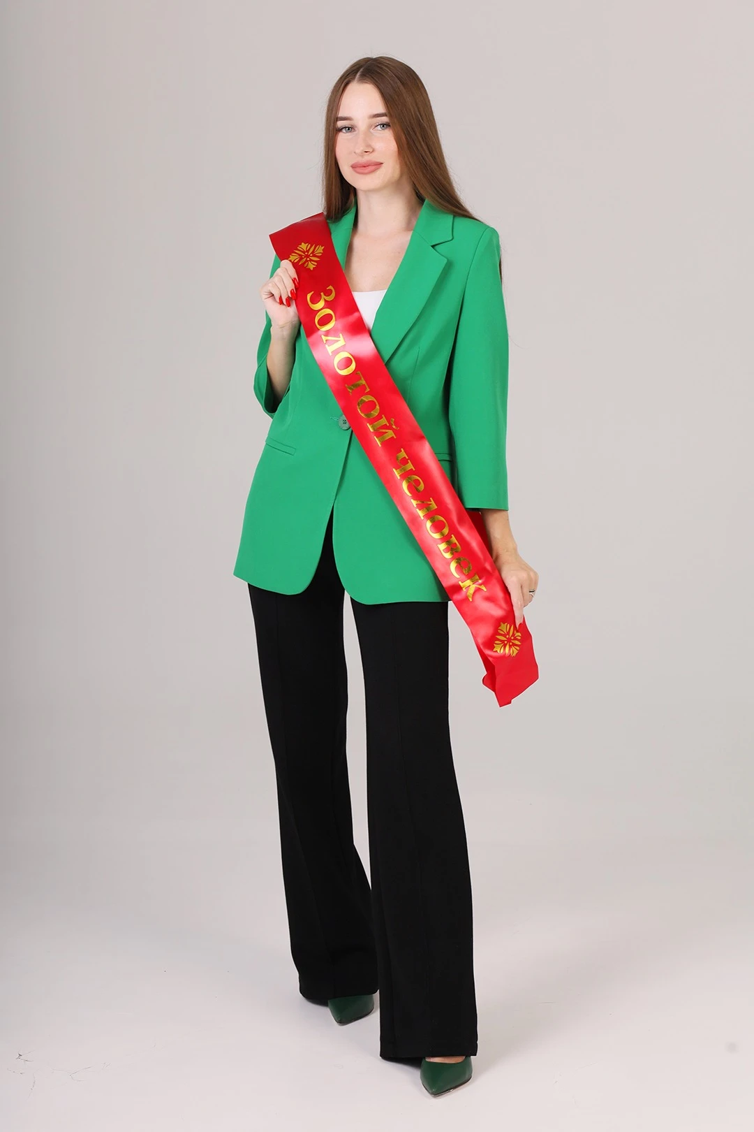 Лента нагрудная сатин 10х200 см, печать золотом#1