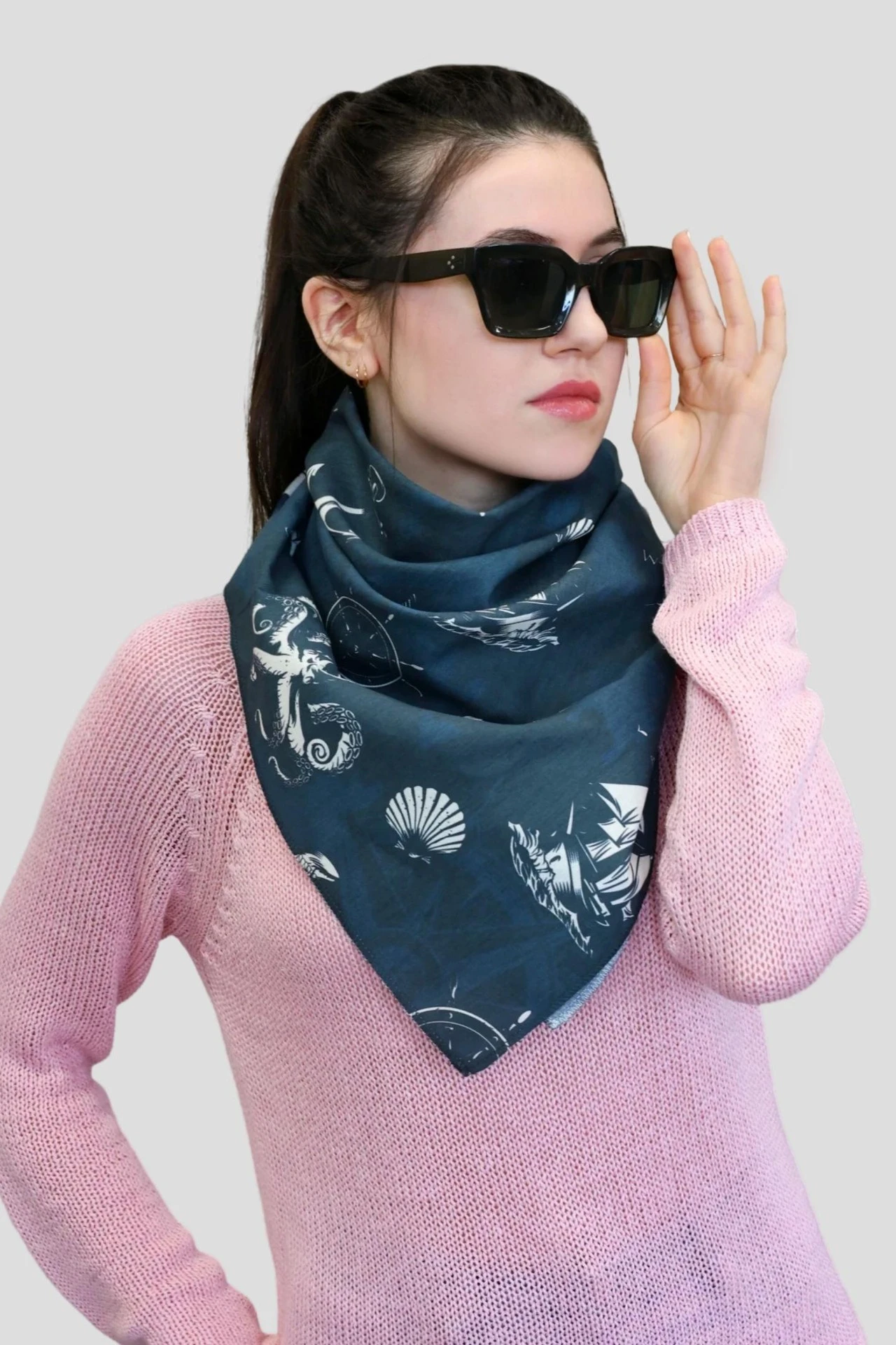 Купить бандану из кулирной глади 80х80 см, с полной запечаткой