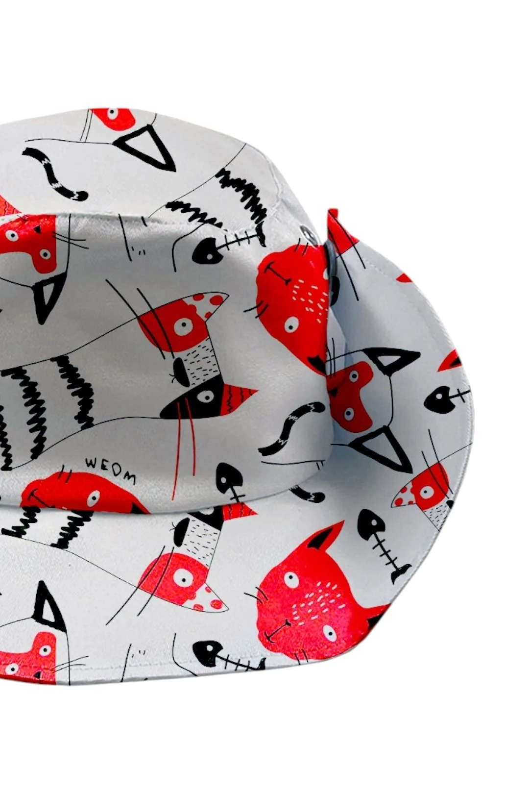 Панама Техас с полями на кнопках, с полной запечаткой "Red Cat"#1