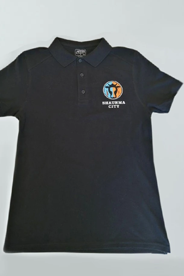 Поло Престиж унисекс (Modern) однотонная чёрная (хлопок)#1