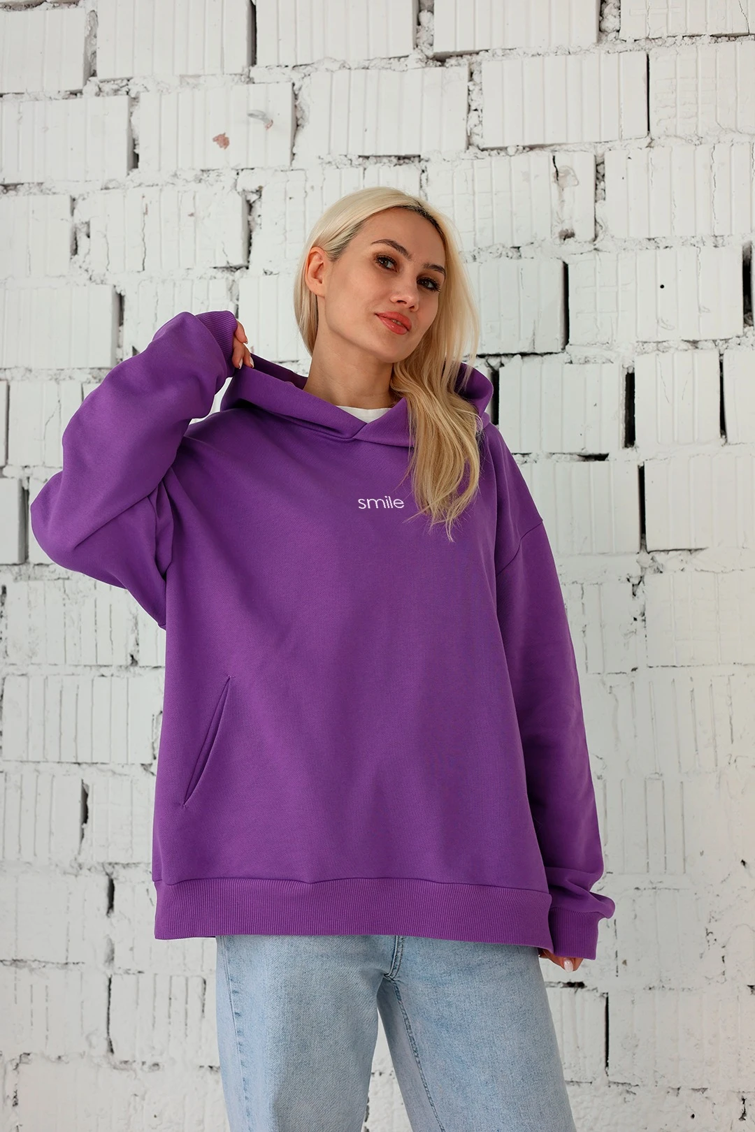 Худи Шелби из футера оверсайз унисекс, однотонная#3