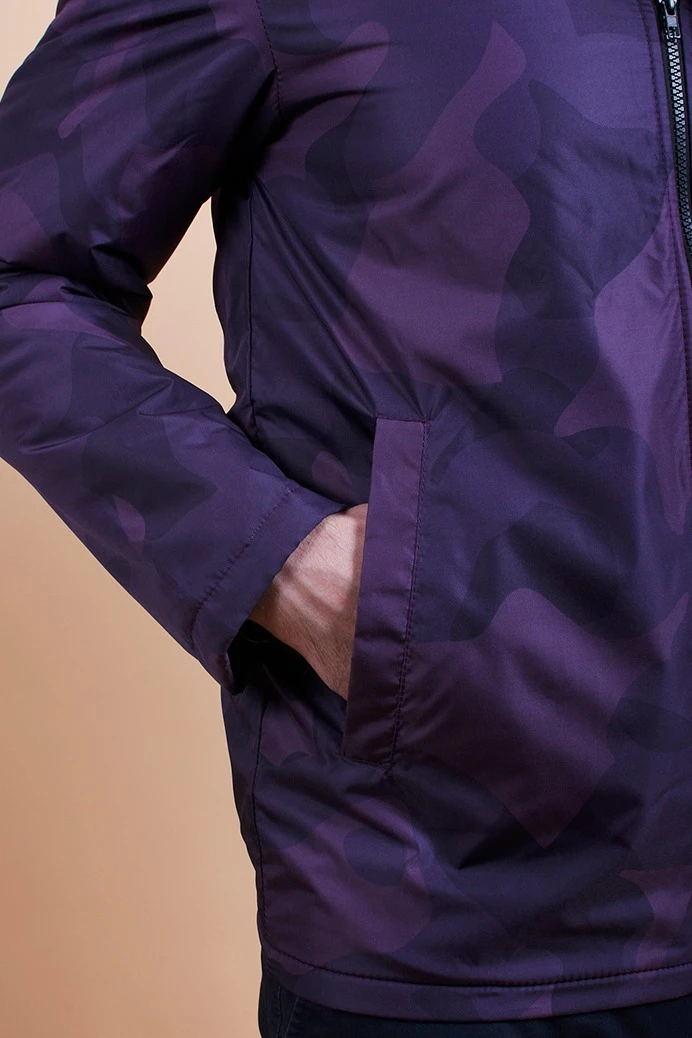 Куртка Бриз без капюшона на флисе унисекс, с полной запечаткой "Purple"#2