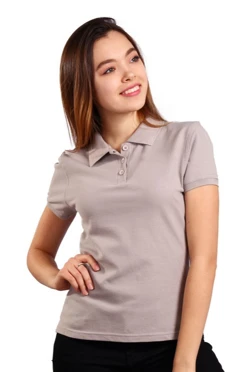 Купить футболку поло Престиж женскую светло-серую