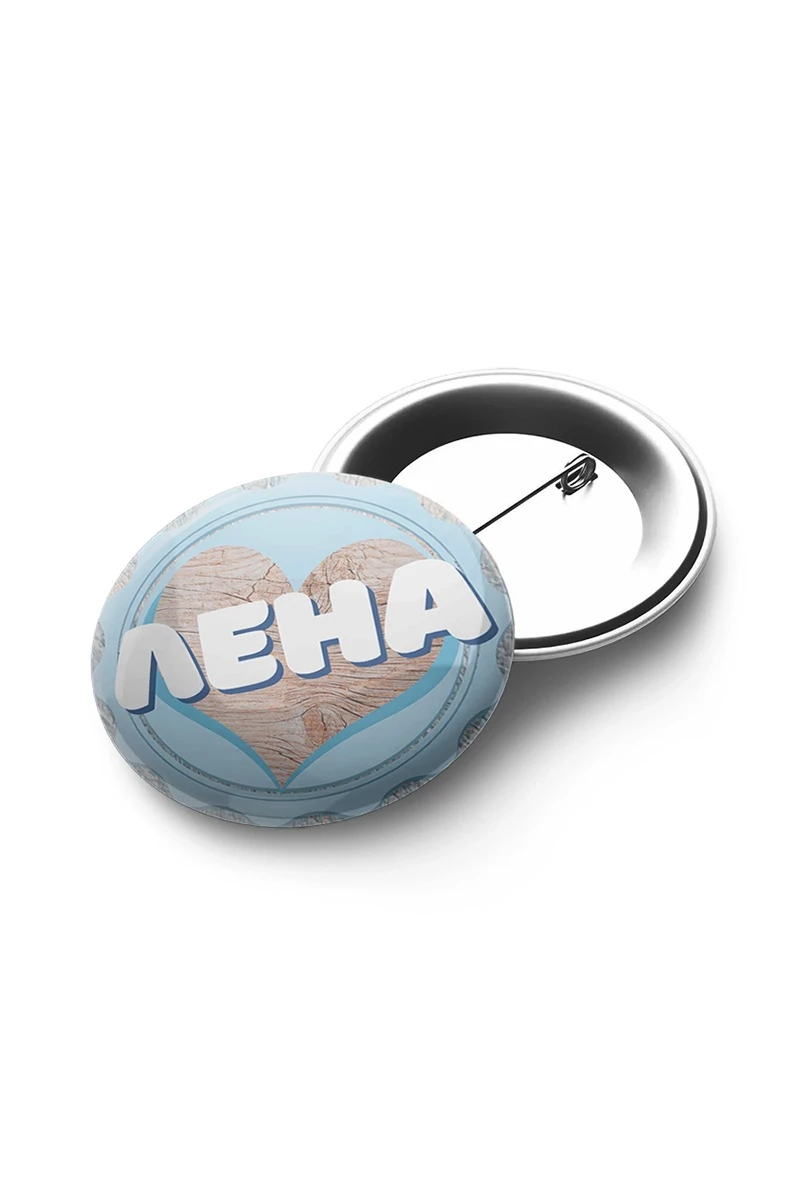 Купить значок закатной диаметр 37 мм, с принтом "Lena"
