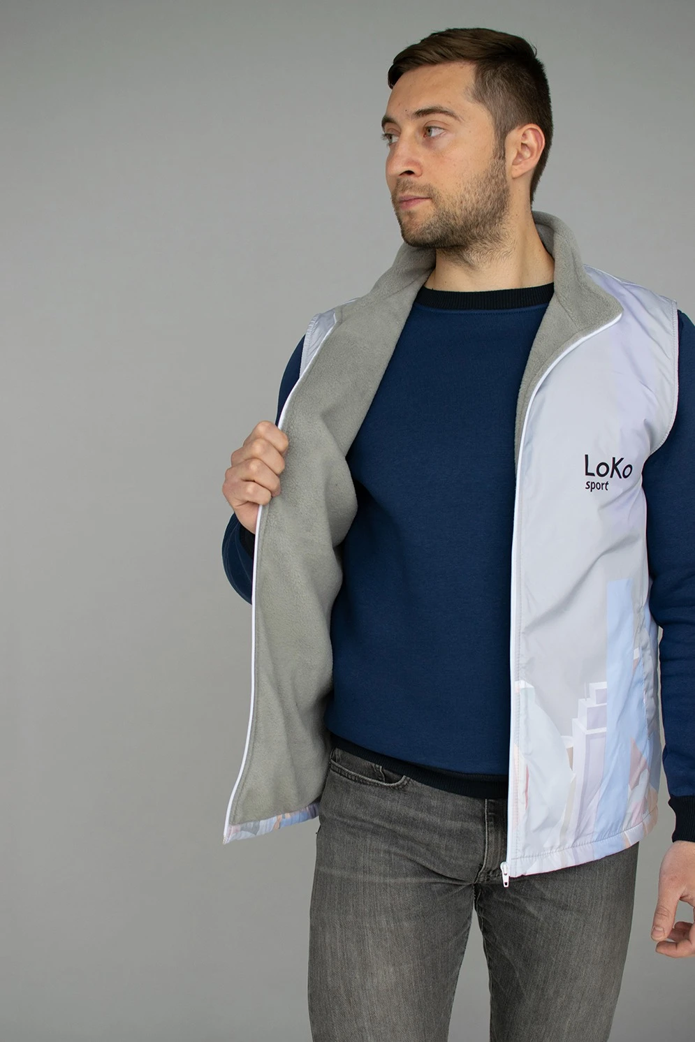 Жилет Пилот с подкладом из флиса унисекс, с полной запечаткой "Pastel"#4