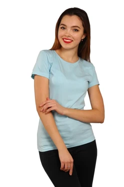 Купить футболку Премиум женскую голубую