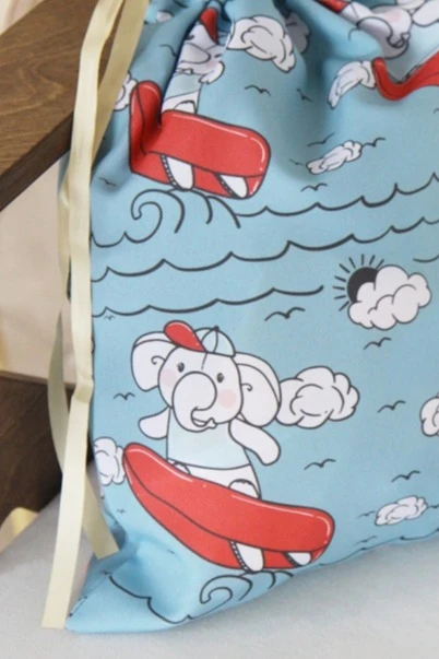 Мешочек с полной запечаткой 30х40 см, крепление кулисы на расстоянии от верхнего края "Kind"#1