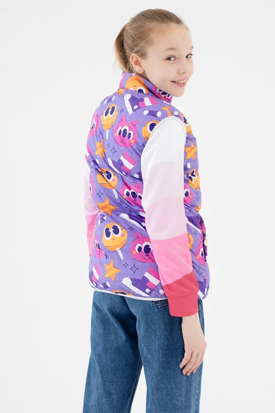 Жилет Морган Лайт с подкладом из лебяжьего пуха детский, с полной запечаткой "Funs"#4