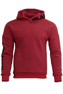 Купить худи Кинг из футера унисекс, однотонная бордовую