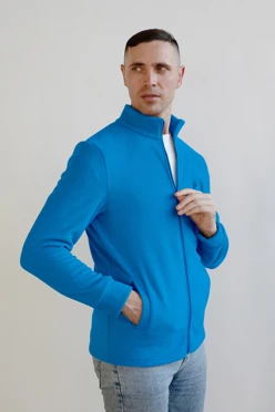 Купить голубую толстовку Харисон без капюшона унисекс