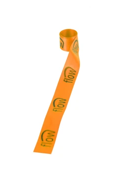 Купить ленту сатин ширина 2,5 см оранжевая, печать черным с одной стороны