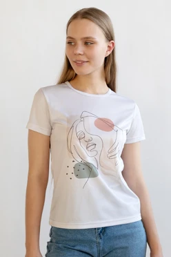 Купить футболку Гэлэкси женскую с полной запечаткой "Portret"