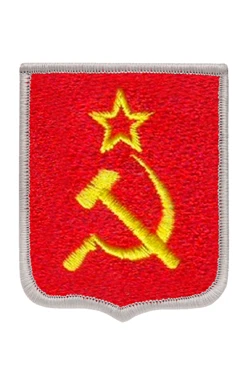 Купить шеврон герб вышитый из греты, край рамка, 7х8,5 см