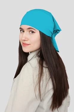 Купить бандану трикотажную взрослую 60х60 см, однотонную голубую