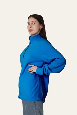 Купить толстовку Каспер флисовую унисекс, однотонную синюю