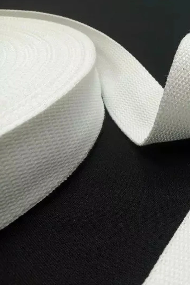 Лента ременная ширина 3 см, oднотонная белая#3