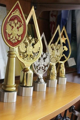 Навершие с гербом РФ металлическое хром. под серебро#1