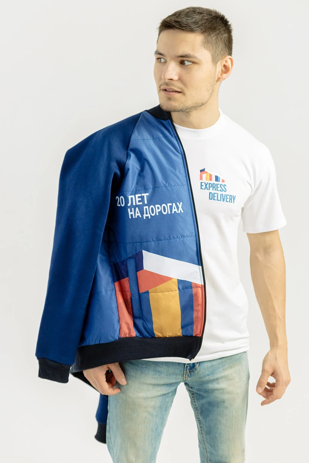 Толстовка Оскар из футера унисекс, с частичной запечаткой "Express Deliverly"#2