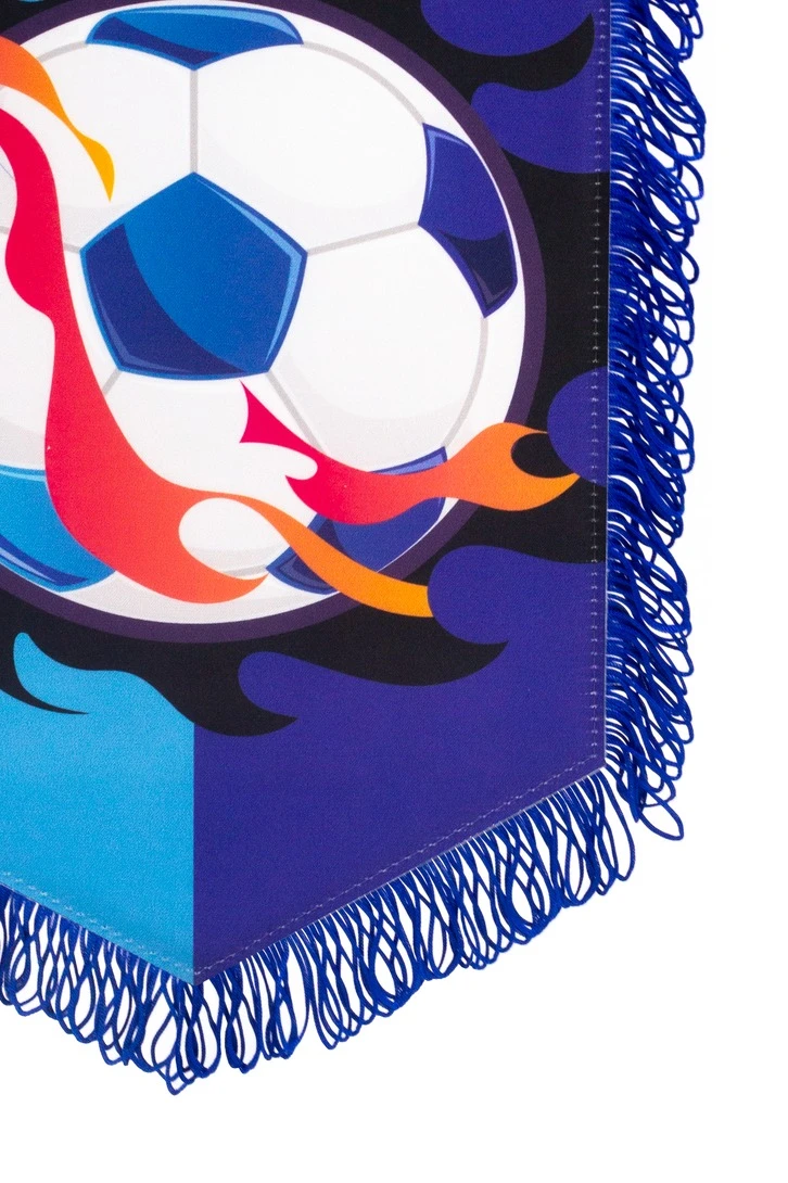 Купить вымпел угол печатный из сатена с бахромой, 20х30 см