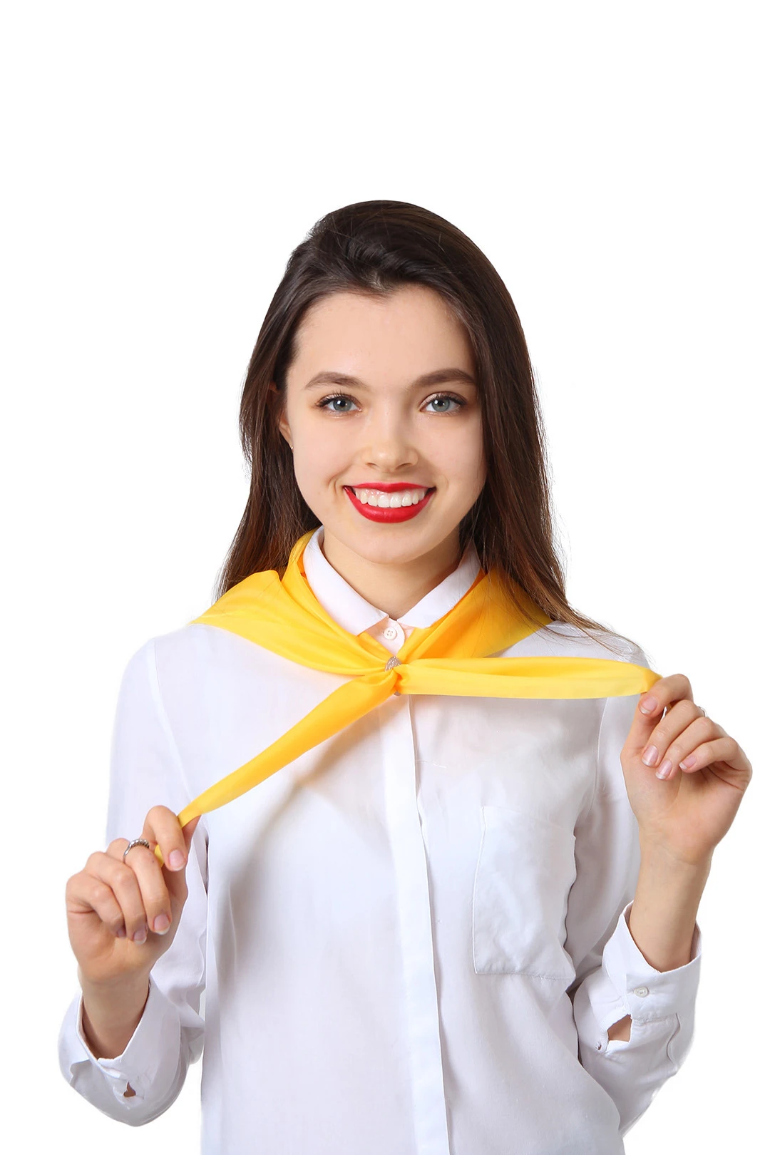 Купить косынку однотонную Лолла 65х65х95 см, жёлтую