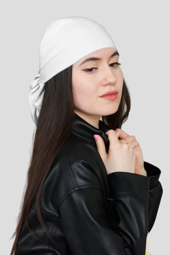 Купить бандану трикотажную взрослую 80х80 см, однотонную белую