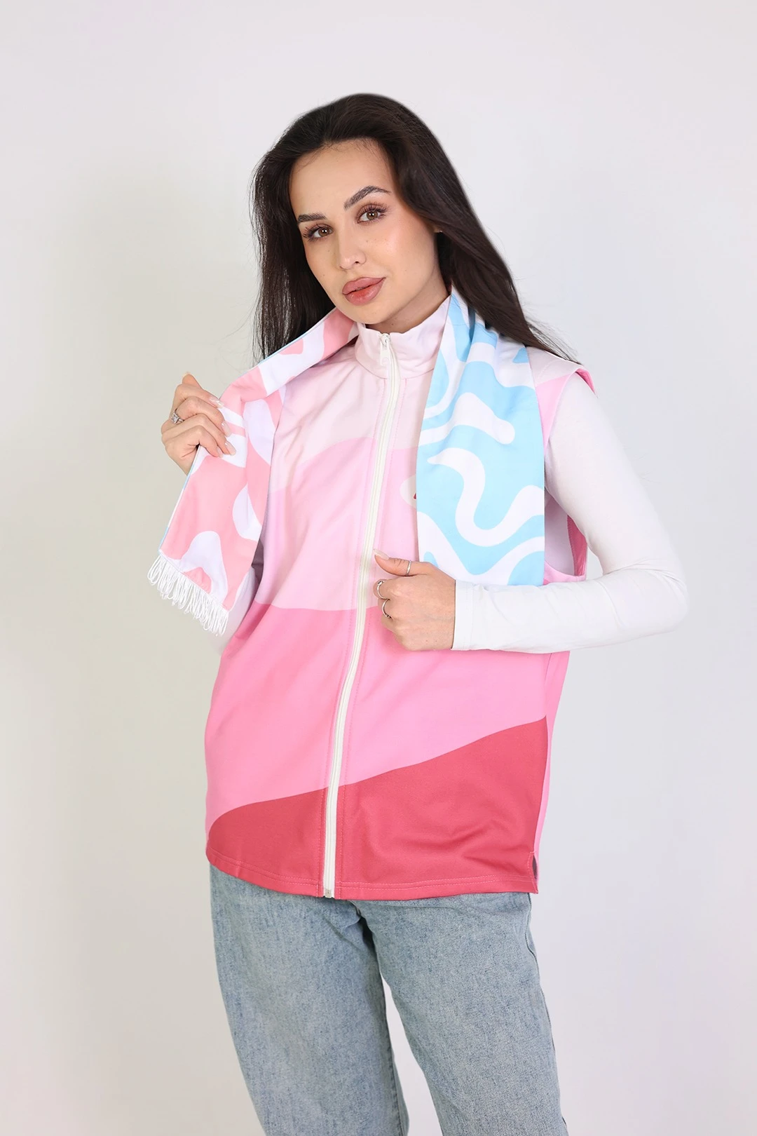 Купить шарф двухслойный утепленный 15х100 см, с полной запечаткой