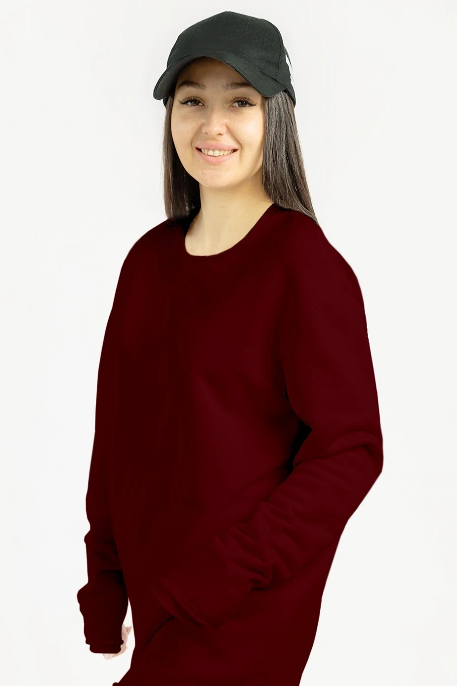 Купить спортивный костюм Стинг из футера унисекс, однотонный бордовый