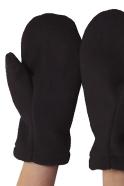 Купить варежки флисовые подростковые черные