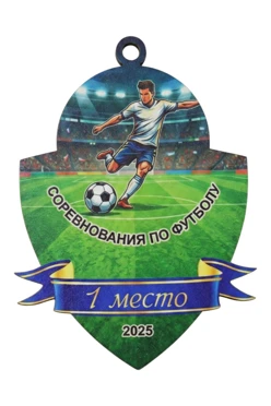 Купить медаль из фанеры Щит 60х50 мм МФ6010 "Football competitions"
