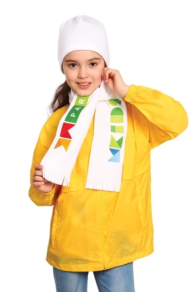 Шарф флисовый однослойный 15х130 см, однотонный "Kids Park"#2