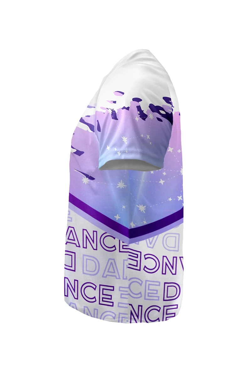 Футболка Спэйс V-ворот унисекс из ложной сетки с полной запечаткой "Dance"#1