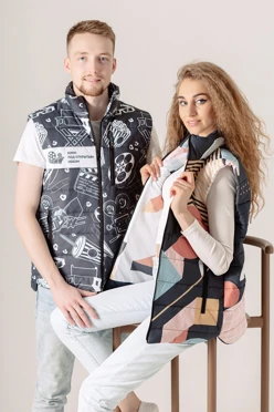 Жилет Бостон на синтепоне со стежкой унисекс, с полной запечаткой#1