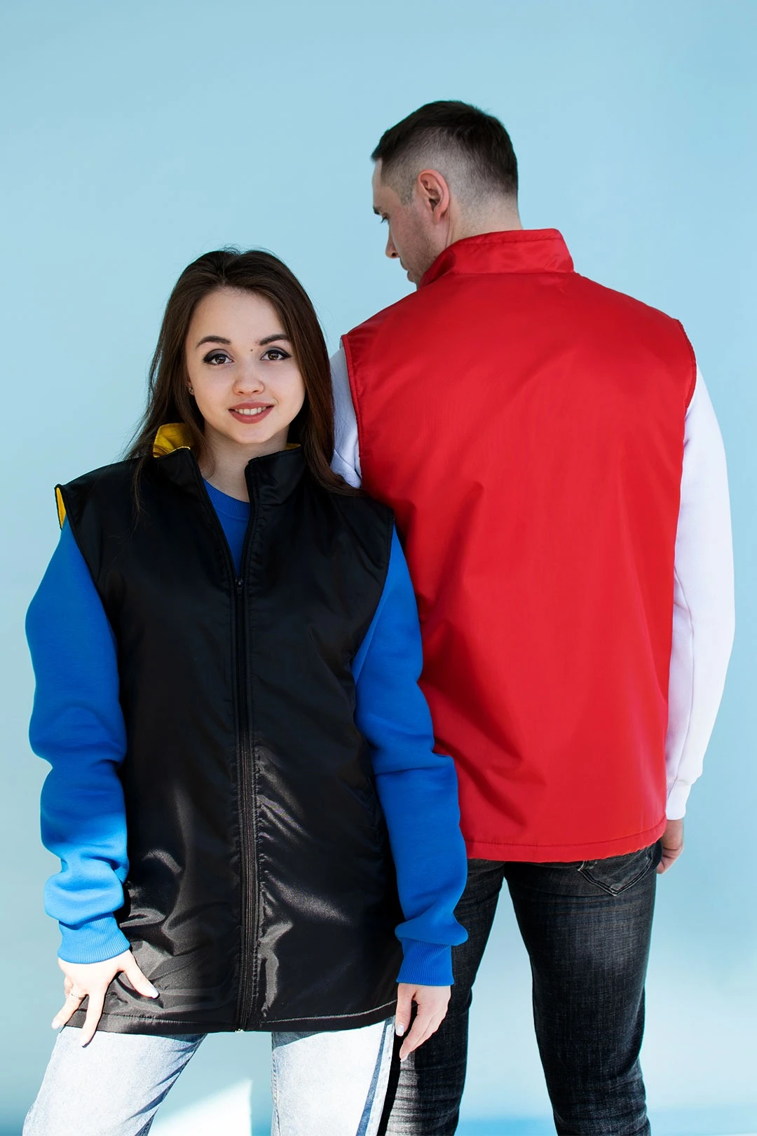 Жилет Райли с подкладом из флиса унисекс, однотонный красный#1