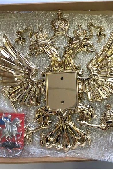 Гербовый орёл РФ 41х45 см, металлонапыление#1