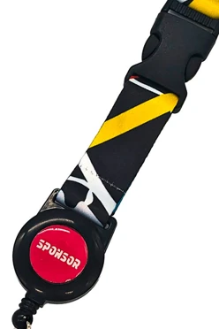 Лента для бейджа блекаут ширина 2 см, с ретрактором и трезубцем, с печатью#2 Лента для бейджа блекаут ширина 2 см, с ретрактором и трезубцем, с печатью#2