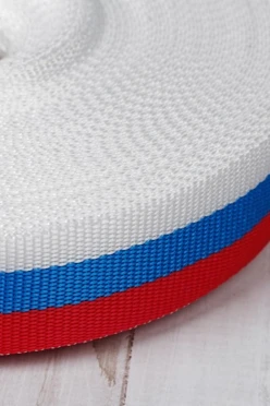 Лента триколор в рулоне 50 м шириной 3,5 см#1