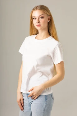 Купить футболку Мэдисон унисекс, однотонную белую