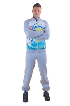 Купить спортивный костюм Кроссфит из футера унисекс, с частичной запечаткой меланж