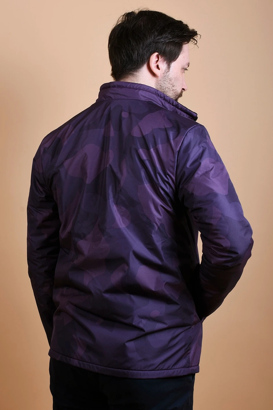 Куртка Бриз без капюшона на флисе унисекс, с полной запечаткой "Purple"#1