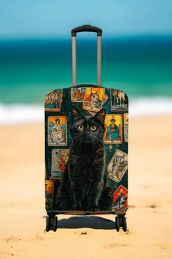 Купить чехол для чемодана (S) с принтом "Black cat"