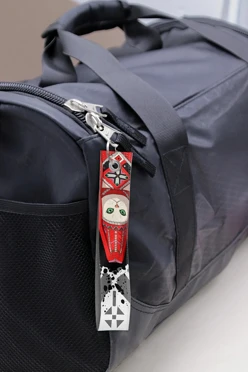 Купить ремувку 2,5х15 см с люверсом и кольцом, с принтом "Udmurt cat"