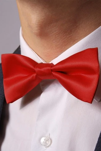 Галстук-бабочка Эксперт на резинке, однотонная красная#1