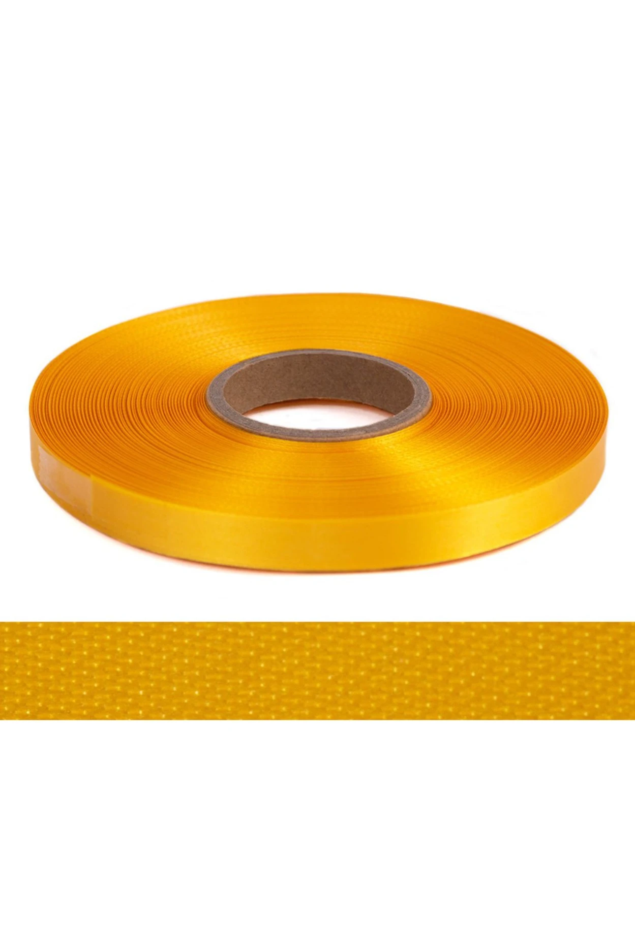 Лента сaтин ширина 1 см, однотонная желтая#1