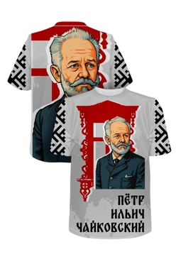 Купить футболку Теренс оверсайз из футера хб унисекс с принтом "Pyotr Ilyich Tchaikovsky"